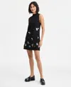 On 34th Women's Paillette Embellished Mock Neck Shift Dress, Macy's Exclusive In Black