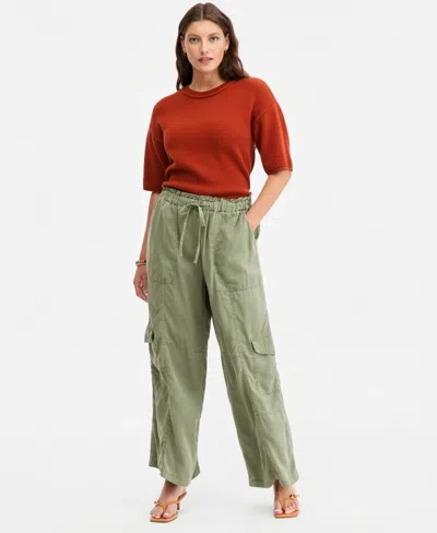 On 34th Women's Paperbag Cargo Pants, Macy's Exclusive In Cool Olive