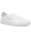 On 34th Women's Parkss Lace-up Sneakers, Exclusively At Macy's In White,silver