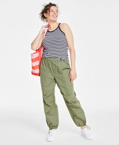 On 34th Women's Patch-pocket Jogger Pants, Created For Macy's In Olivine