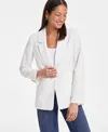 On 34th Women's Pinstripe Boyfriend Blazer, Exclusively At Macy's In Neutral Pinstripe