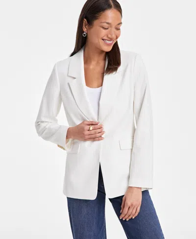 On 34th Women's Pinstripe Boyfriend Blazer, Exclusively At Macy's In Neutral Pinstripe