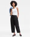On 34th Women's Pleated Barrel-leg Ankle Pants, Macy's Exclusive In Black
