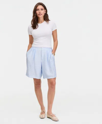 On 34th Women's Pleated Gauze Shorts, Macy's Exclusive In Blue