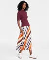 On 34th Women's Pleated Maxi Skirt, Created For Macy's In Pastel Rose Combo