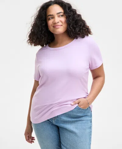 On 34th Women's Plus Size Ribbed T-shirt, Created For Macy's
