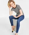 On 34th Womens Flutter Sleeve Ribbed Top Xxs 4x Created For Macys In Multi
