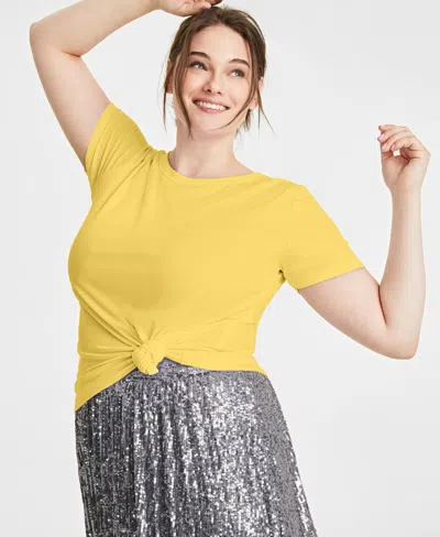 On 34th Women's Ribbed T-shirt, Xxs-4x, Created For Macy's In Yellow
