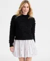 On 34th Women's Plush Loop Pullover Sweater, Macy's Exclusive In Black