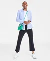On 34th Women's Ponte Kick-flare Ankle Pants, Regular And Short Lengths, Created For Macy's In Deep Black