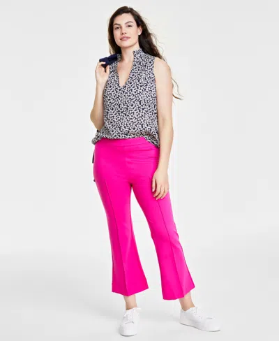 On 34th Women's Ponte Kick-flare Ankle Pants, Regular And Short Lengths, Created For Macy's In Jazzy Pink