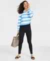 On 34th Women's Ponte Skinny Leggings, Regular And Short Lengths, Created For Macy's In Deep Black