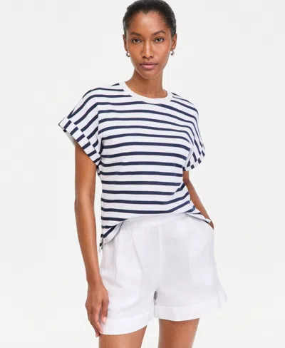 On 34th Women's Primavera Stripe Roll-cuff Top, Macy's Exclusive In Multi