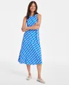 On 34th Women's Printed Sleeveless Slip Midi Dress, Exclusively At Macy's In Seaport Combo