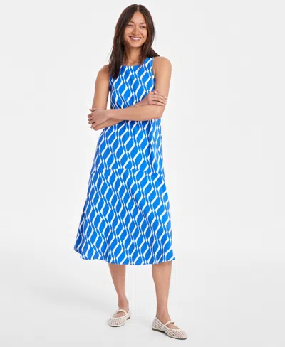 On 34th Women's Printed Sleeveless Slip Midi Dress, Exclusively At Macy's In Seaport Combo
