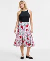 On 34th Women's Printed Slit Midi Skirt, Exclusively At Macy's In White