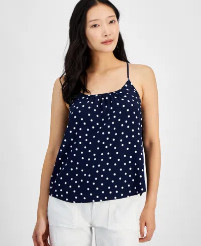 On 34th Women's Printed Swingy Tank, Created For Macy's In Intrepid Blue