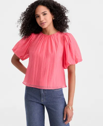 On 34th Women's Puff Sleeve Blouse, Macy's Exclusive In Pink