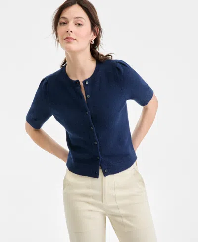 On 34th Women's Puff Sleeve Cardigan, Macy's Exclusive In Blue