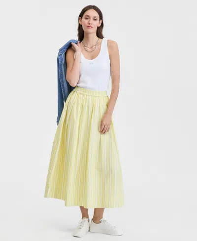 On 34th Women's Pull-on Midi Circle Skirt, Macy's Exclusive In Yellow