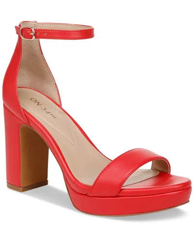 On 34th Women's Rannda Platform Dress Sandals, Created For Macy's In Red Smooth
