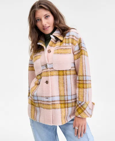On 34th Women's Relaxed Plaid Shacket, Macy's Exclusive In Multi