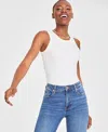 On 34th Women's Ribbed High-neck Tank Top, Xxs-4x, Created For Macy's In Washed White