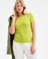 On 34th Women's Ribbed T-shirt, Created For Macy's In Green