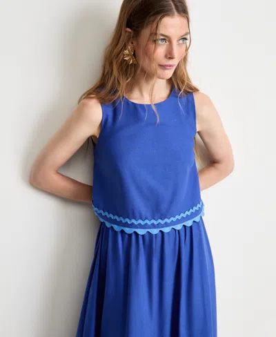 On 34th Women's Ric Rac Applique Top, Macy's Exclusive In Blue