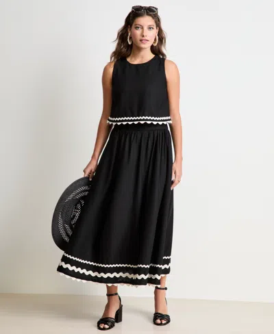 On 34th Women's Ric Rac Applique Top, Macy's Exclusive In Black