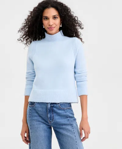 On 34th Women's Roll Mock-neck Sweater, Macy's Exclusive In Blue