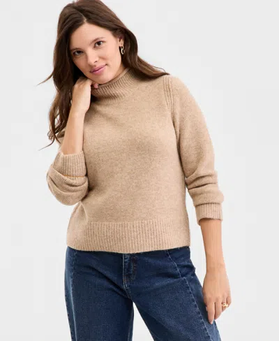 On 34th Women's Roll Mock-neck Sweater, Macy's Exclusive In Brown