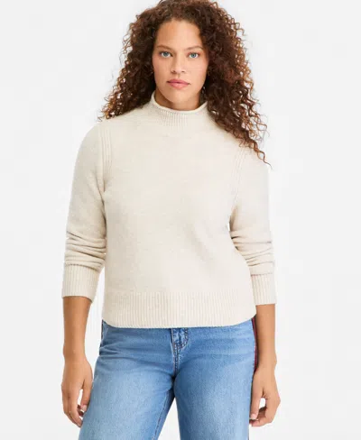 On 34th Women's Roll Mock Neck Sweater, Macy's Exclusive In Neutral