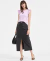On 34th Women's Ruffle Short-sleeve Voile Top, Created For Macy's In Orchid Bouquet