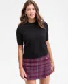 On 34th Women's Saddle Short Sleeve Sweater, Macy's Exclusive In Black