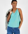 Shop On 34th Women's Satin Double V-neck Tank, Created For Macy's In Chai