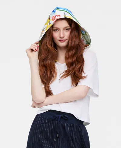 On 34th Women's Satin Hoodie T-shirt, Macy's Exclusive- Molly Rogers Capsule Collection In White