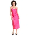 On 34th Women's Satin Midi Slipdress, Created For Macy's In Fuchsia Purple
