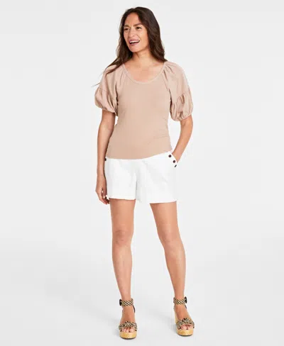 On 34th Women's Scoop-neck Knit Top, Created For Macy's In Antique Blush