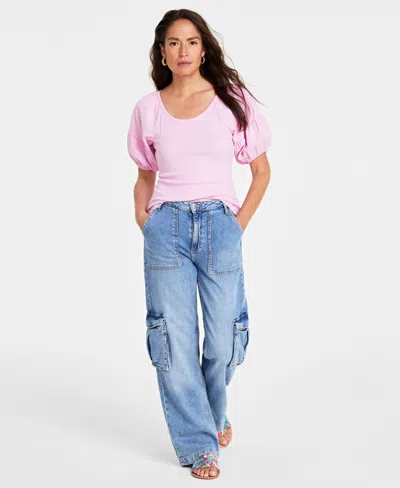 On 34th Women's Scoop-neck Knit Top, Created For Macy's In Pink Lilac