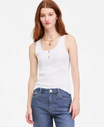 On 34th Women's Scoop-neck Henley Tank Top, Macy's Exclusive In White