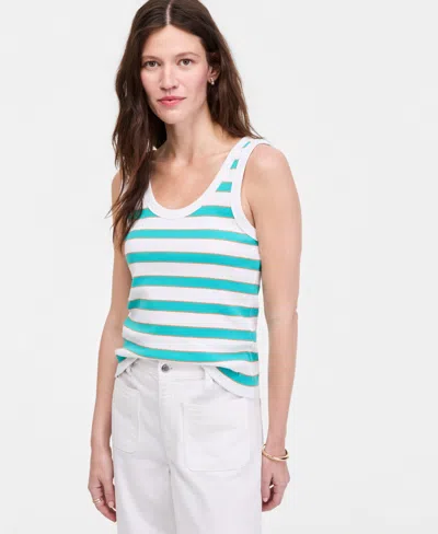 On 34th Women's Scoop-neck Layering Tank Top, Macy's Exclusive In White Green Combo