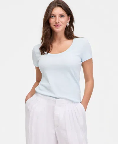 On 34th Women's Scoop-neck Layering T-shirt, Macy's Exclusive In White
