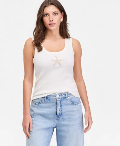On 34th Women's Scoop-neck Starfish Crochet Tank Top, Macy's Exclusive In White