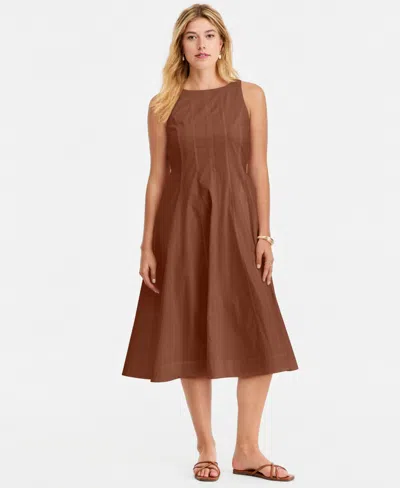 On 34th Women's Seamed Boatneck Midi Dress, Macy's Exclusive In Brown