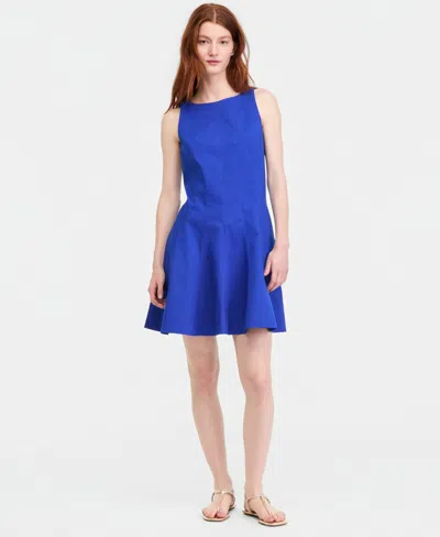 On 34th Women's Seamed Boat-neck Sleevelss Mini Dress, Macy's Exclusive In Blue