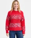 On 34th Women's Sequin Stripe Crewneck Sweater, Macy's Exclusive In Multi
