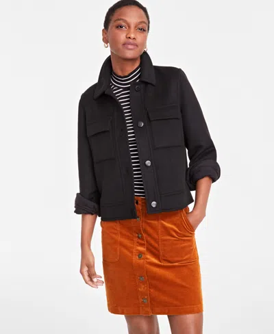 On 34th Women's Short Jacket, Created For Macy's In Deep Black