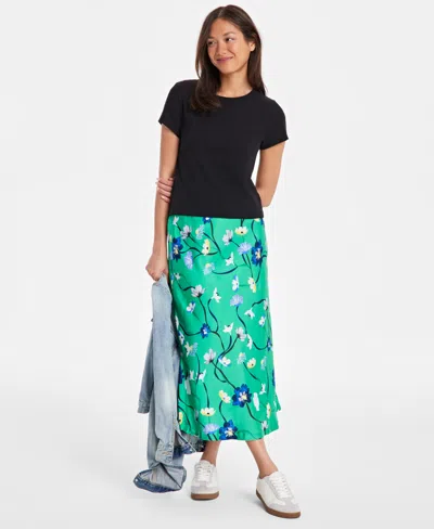 On 34th Women's Short-sleeve Crewneck Baby Tee, Exclusively At Macy's In Deep Black