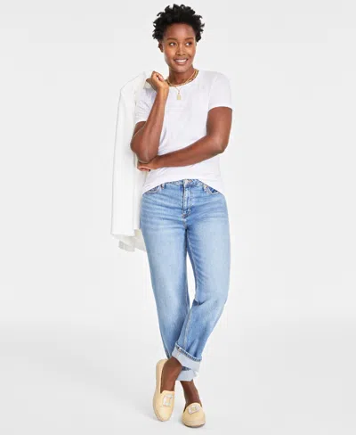 On 34th Women's Short-sleeve Crewneck Modal T-shirt, Created For Macy's In Bright White